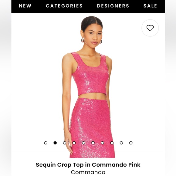 Commando Sequin Crop Top in Commando Pink - Picture 2 of 16